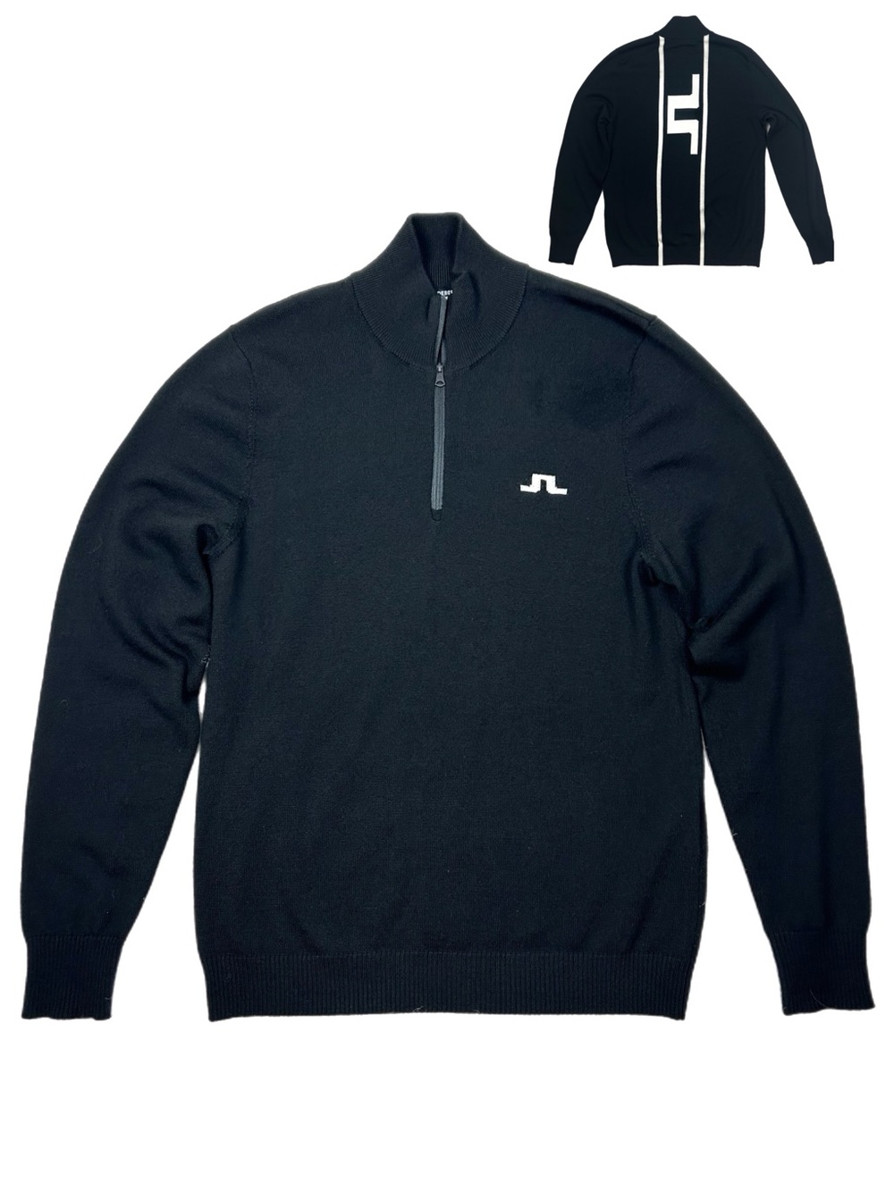 J.Lindeberg Size M Merino Wool 1/4 Zip Knitted  Sweater